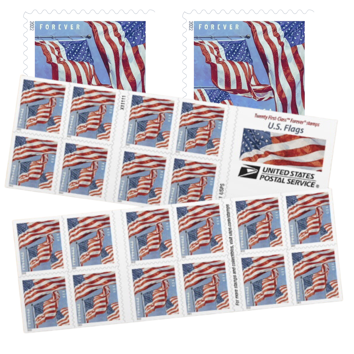 American Flag Forever Stamp Booklets (20 Stamps)